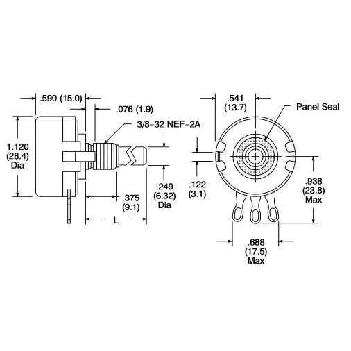 150 Ohm 2 Watt Linear Taper Potentiometer - Image 3