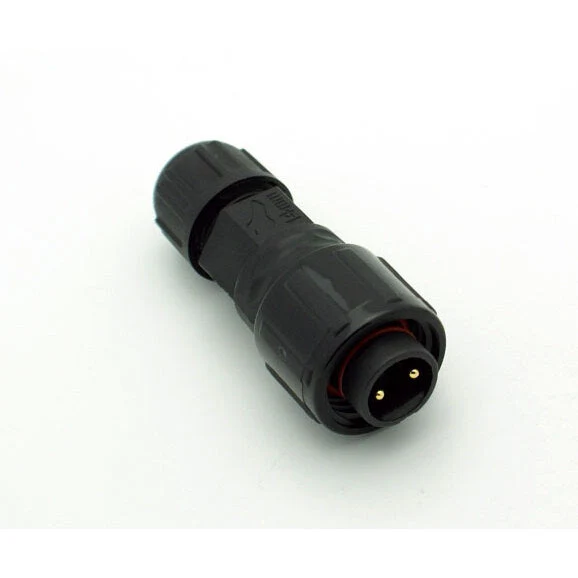 Medium Series 2 Pin Male Inline Waterproof Connector - 18-24 AWG