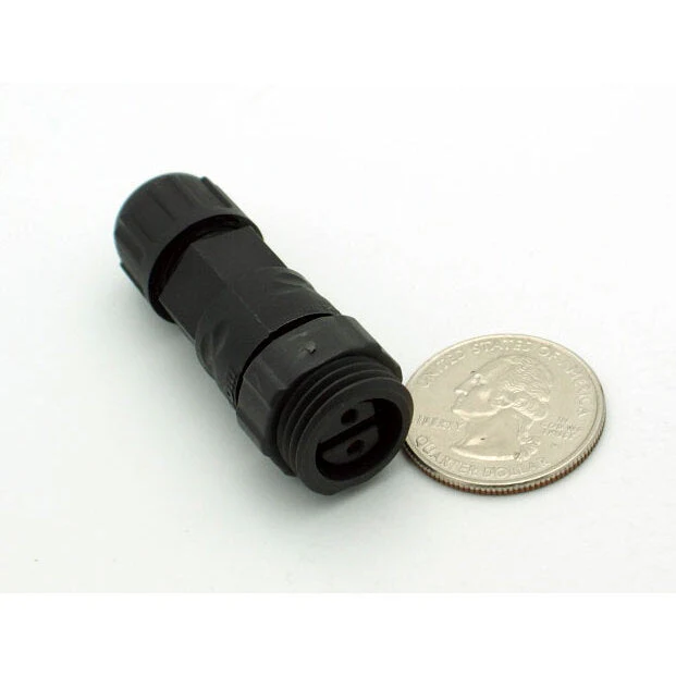 Medium Series 2 Pin Female Inline Waterproof Connector - 18-24 AWG - Image 2