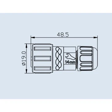Medium Series 2 Pin Female Inline Waterproof Connector - 18-24 AWG - Image 4