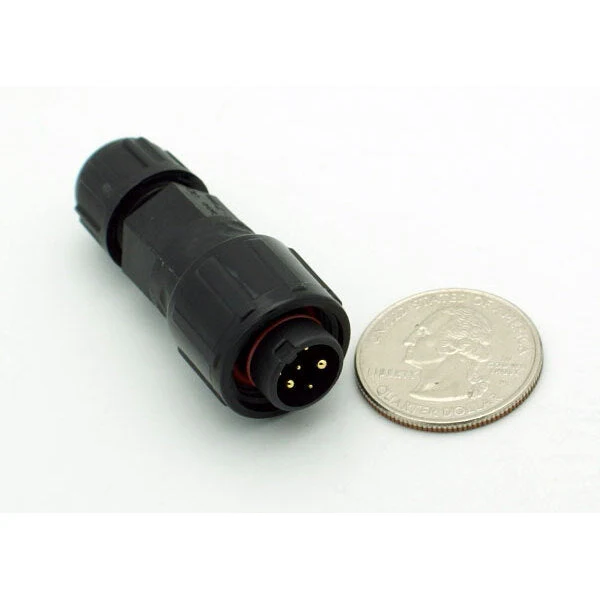 Medium Series 6 Pin Male Inline Waterproof Connector - 18-24 AWG - Image 2