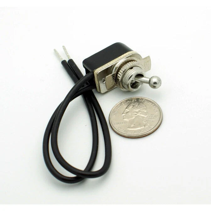 SPST Ball Cap Toggle Switch - Double Insulated w/Wire Leads On-Off 6A - Image 2