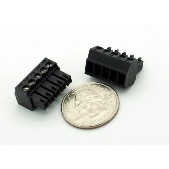 5 Position Mini-Phoenix Connector Plug - (18-24AWG Wire / 8A) - Image 2