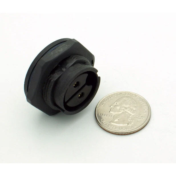 Extra Large Series 2 Pin Female Chassis Mount Waterproof Connector - 12-18 AWG - Image 2
