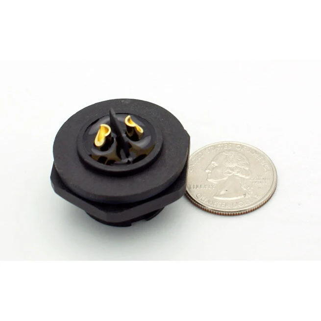 Extra Large Series 2 Pin Female Chassis Mount Waterproof Connector - 12-18 AWG - Image 3