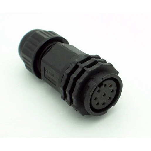 Extra Large Series 9 Pin Female Inline Waterproof Connector - 18 AWG