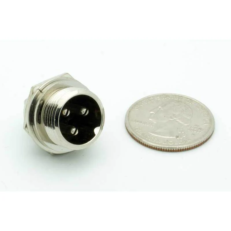 3 Pin Male Chassis Mount CB Mic Connector - Image 2