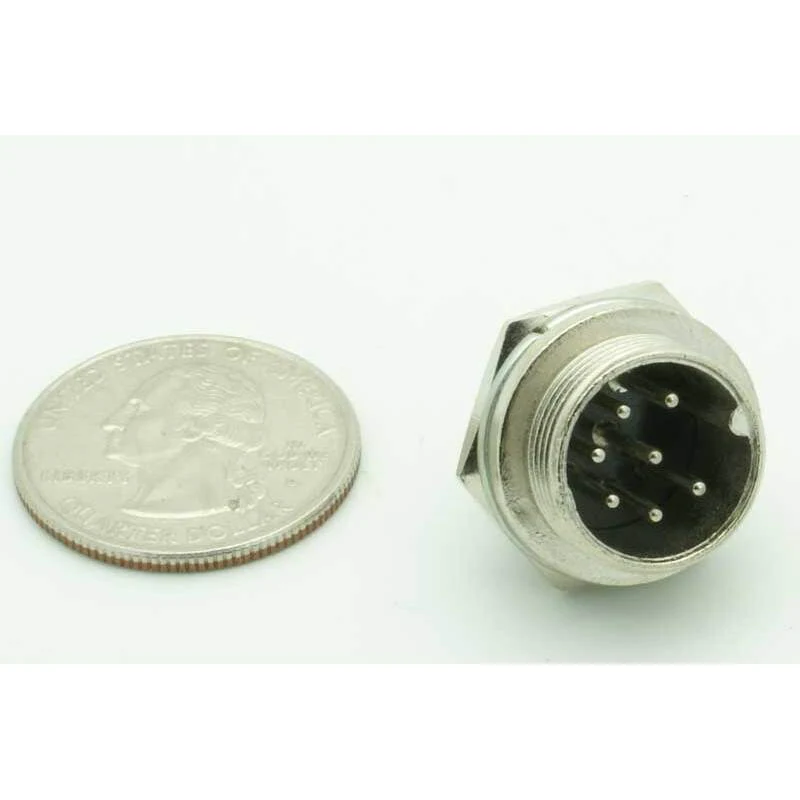 7 Pin Male Chassis Mount CB Mic Connector - Image 2