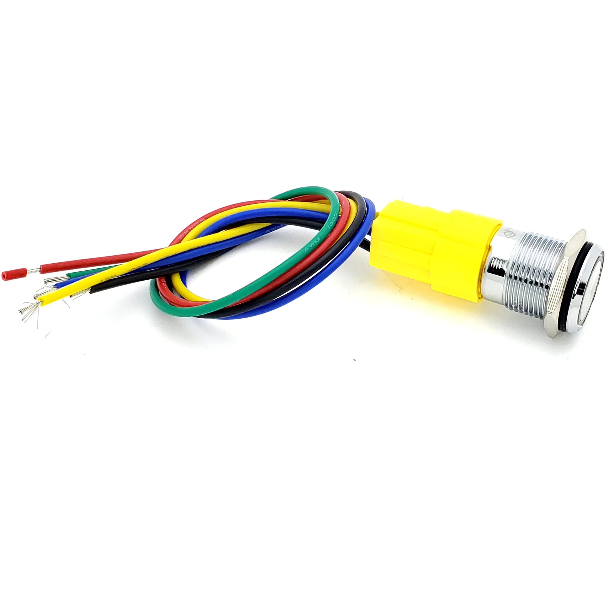 Waterproof Metal Latching Push Button Switch with Green LED Indicator - Image 3